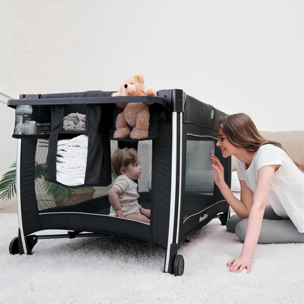 4 in 1 Portable Baby Crib Deluxe Nursery Center