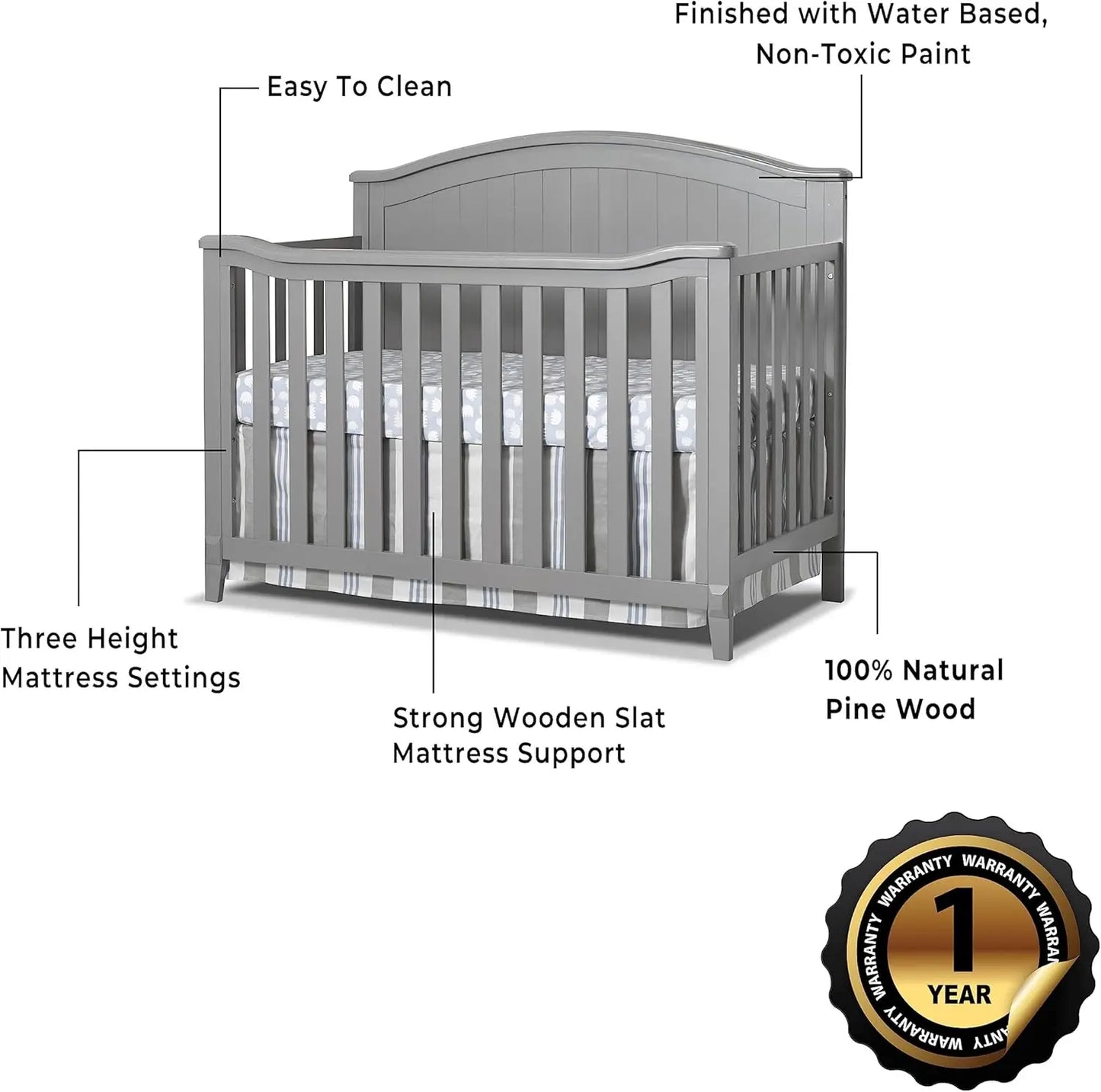 Furniture Fairview Crib Classic 4-in-1 Convertible