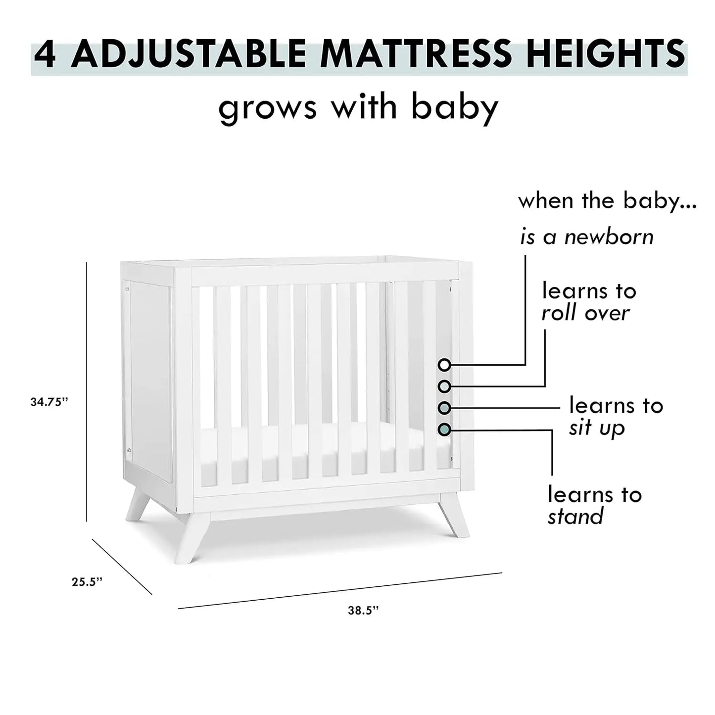 3-in-1 Convertible Mini Crib