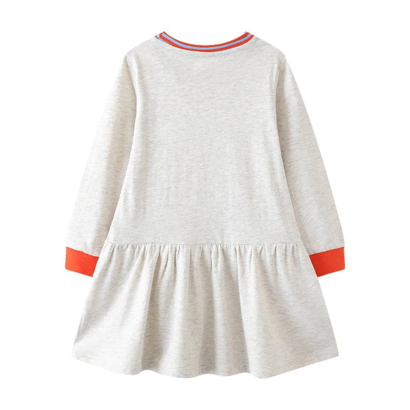 Squirrel Applique Autumn Girls Dress