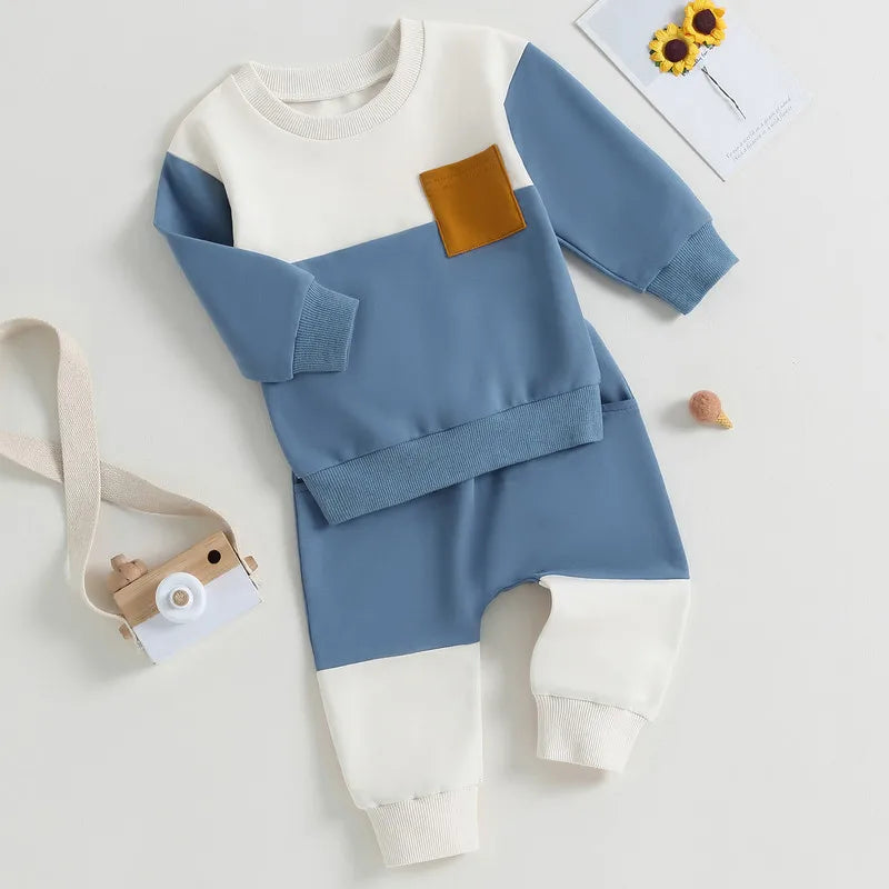 Baby Boy Contrast Color Pant Sets